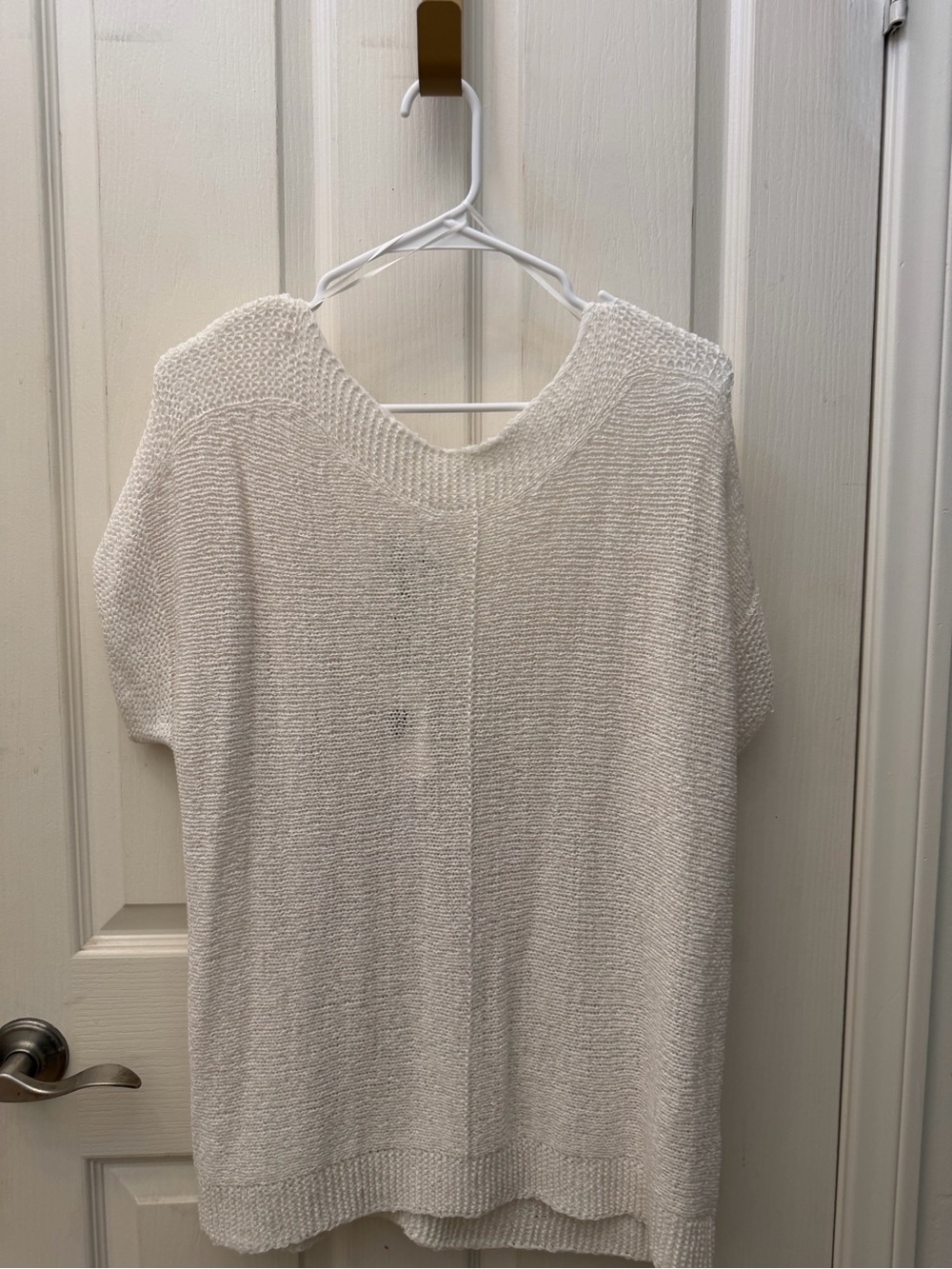 Melissa Paige Ivory V-Neck Short Sleeve Knit Top